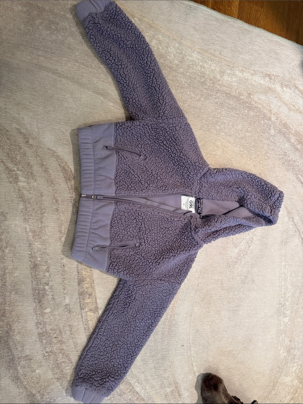 Athleta Kids Lavender Purple Sherpa Hoodie Jacket